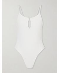 SARA CRISTINA - Pearl Cutout Ribbed Swimsuit - Lyst