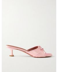AMINA MUADDI - Eleonora 45Mm Satin Open Toe Mule - Lyst