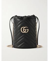 Gucci - Gg Marmont Mini Matelassé Leather Bucket Bag - Lyst