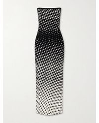Christopher John Rogers - Strapless Polka-Dot Knitted Maxi Dress - Lyst