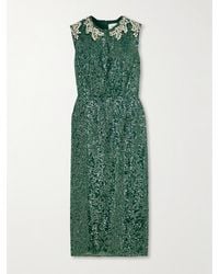 Erdem - Robe Midi En Mousseline À Sequins Et À Ornements - Lyst