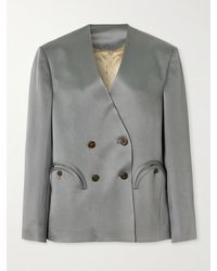 Blazé Milano - Novalis Anytime Satin-Crepe Double-Breasted Blazer - Lyst