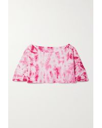 Year Of Ours + Lindsey Harrod Cropped Tie-dyed Cotton-jersey T-shirt - Pink