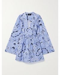 Etro - Belted Printed Cotton And Silk-Blend Voile Mini Dress - Lyst