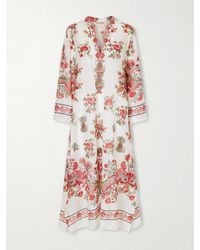 Emporio Sirenuse - Giada Floral-Print Cotton-Voile Kaftan - Lyst