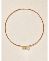Marie Lichtenberg - Clover Smash Locket 18-Karat, Garnet And Leather Necklace - Lyst