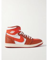 Nike - Air Jordan 1 High Leather And Twill Sneakers - Lyst