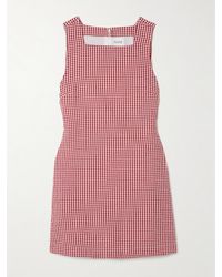 Posse - Emma Gingham Linen-Seersucker Mini Dress - Lyst