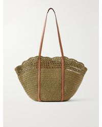 Ulla Johnson - Marina Leather-Trimmed Raffia Tote - Lyst