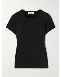 ÉTERNE - Short Sleeve Baby Tee Cotton And Modal-Blend Jersey T-Shirt - Lyst