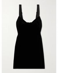 LIBEROWE - Net Sustain Duchesse Satin-Trimmed Cotton-Velvet Mini Dress - Lyst