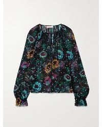Ulla Johnson - Bernadette Floral-Print Fil Coupé Silk-Blend Crepon Blouse - Lyst