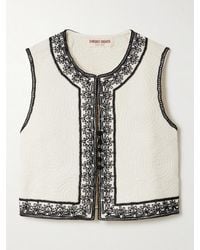 Emporio Sirenuse - Clara Embroidered Quilted Cotton Vest - Lyst