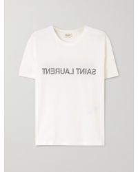 Saint Laurent - T-Shirt Aus Baumwoll-Jersey Mit Prints - Lyst