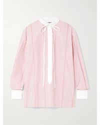 Gucci - Tie-Detailed Striped Cotton-Poplin Shirt - Lyst