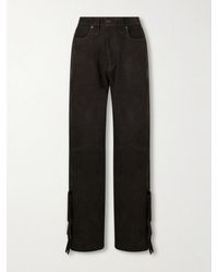 RRL - Kacie Tie-Detailed Suede Wide-Leg Pants - Lyst