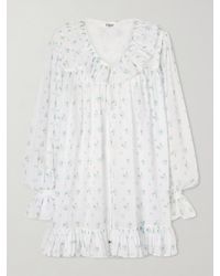 Chloé - Ruffled Floral-Print Cotton-Voile Mini Dress - Lyst