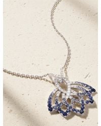 Garrard - Lotus Flower 18-Karat, Sapphire And Diamond Necklace - Lyst
