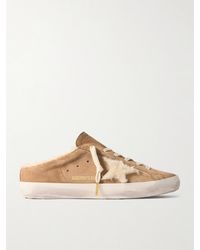 Golden Goose - Super-Star Sabot Distressed Shearling-Lined Suede Slip-On Sneakers - Lyst