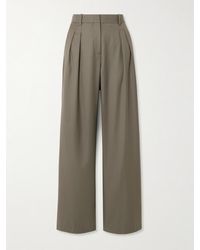 Loulou de Saison - Sbiru Pleated Wool Wide-Leg Pants - Lyst