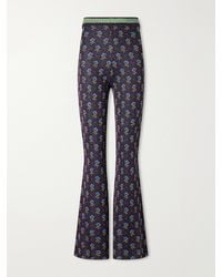 Etro - Floral Knitted Flared Pants - Lyst