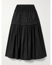 Sea - Belen Gestufter Midirock Aus Taft Mit Raffungen - Lyst