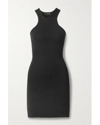 The Range Primary Ribbed Stretch-cotton Mini Dress - Black
