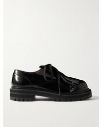 Marni - Dada Embellished Fringed Glossed-Leather Derby Shoes - Lyst