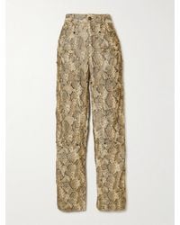 Isabel Marant - Emmy Paneled Snake-Print Cotton-Blend Corduroy Wide-Leg Pants - Lyst