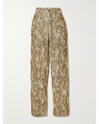 Isabel Marant - Emmy Paneled Snake-Print Cotton-Blend Corduroy Wide-Leg Pants - Lyst