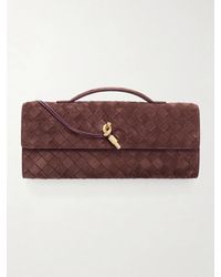 Bottega Veneta - Andiamo Long Intrecciato Suede Clutch - Lyst