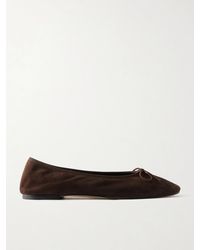 Aeyde - Tiby Bow-Detailed Suede Ballet Flats - Lyst