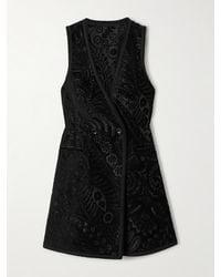 Etro - Doppelreihige Weste Aus Samt Mit Jacquard-Muster - Lyst