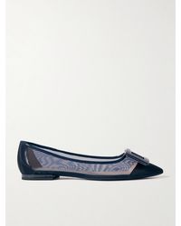 Roger Vivier - Gommettine Buckled Mesh Ballet Flats - Lyst