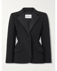 Givenchy - Silk-Blend Twill-Trimmed Textured Wool-Blend Blazer - Lyst