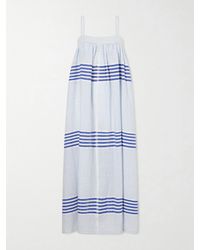 lemlem - Eda Striped Cotton-Gauze Midi Dress - Lyst