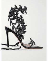 Gianvito Rossi - Flavia 105 Crystal-Embellished Leather And Pvc Sandals - Lyst