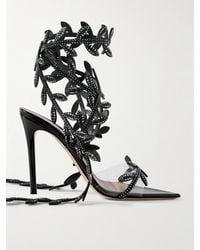 Gianvito Rossi - Flavia 105 Sandalen Aus Leder Und Pvc Mit Kristallen - Lyst