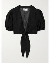 Lisa Marie Fernandez - Verkürztes Oberteil Aus Gaze Aus Einer Leinenmischung Zum Binden - Lyst