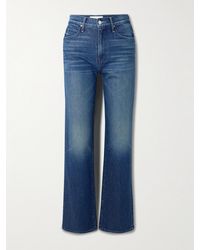 Mother - The Kick It High-Rise Straight-Leg Jeans - Lyst