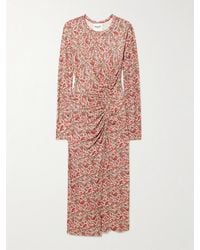 Isabel Marant - Jelina Gathered Printed Stretch-Modal Midi Dress - Lyst