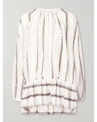 LIBEROWE - Isla Printed Gathered Silk-Chiffon Mini Dress - Lyst