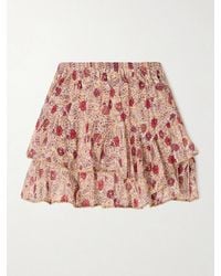 Isabel Marant - Jocadia Floral-Print Ruffled Organic Cotton-Voile Shorts - Lyst