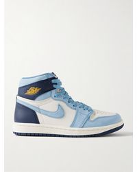 Nike - Air Jordan 1 Retro Og Leather And Nubuck High-Top Sneakers - Lyst