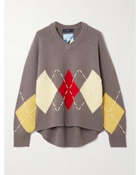 arch4 - Sloane Pullover Aus Kaschmir Mit Argyle-Muster Und Stickereien - Lyst