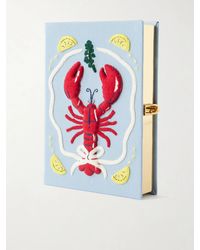 Olympia Le-Tan - Lobster Appliquéd Embroidered Canvas Clutch - Lyst