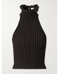 Alaïa - Cropped Ribbed-Knit Top - Lyst
