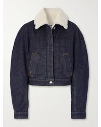 Jacquemus - The Ovalo Fleece-Trimmed Raw Denim Jacket - Lyst