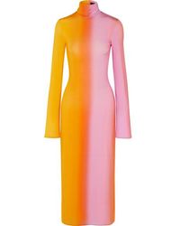 Ellery Bach Dégradé Stretch-satin Midi Dress - Yellow