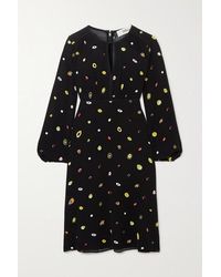 Diane von Furstenberg Andrea Bedrucktes Kleid Aus Crêpe - Schwarz